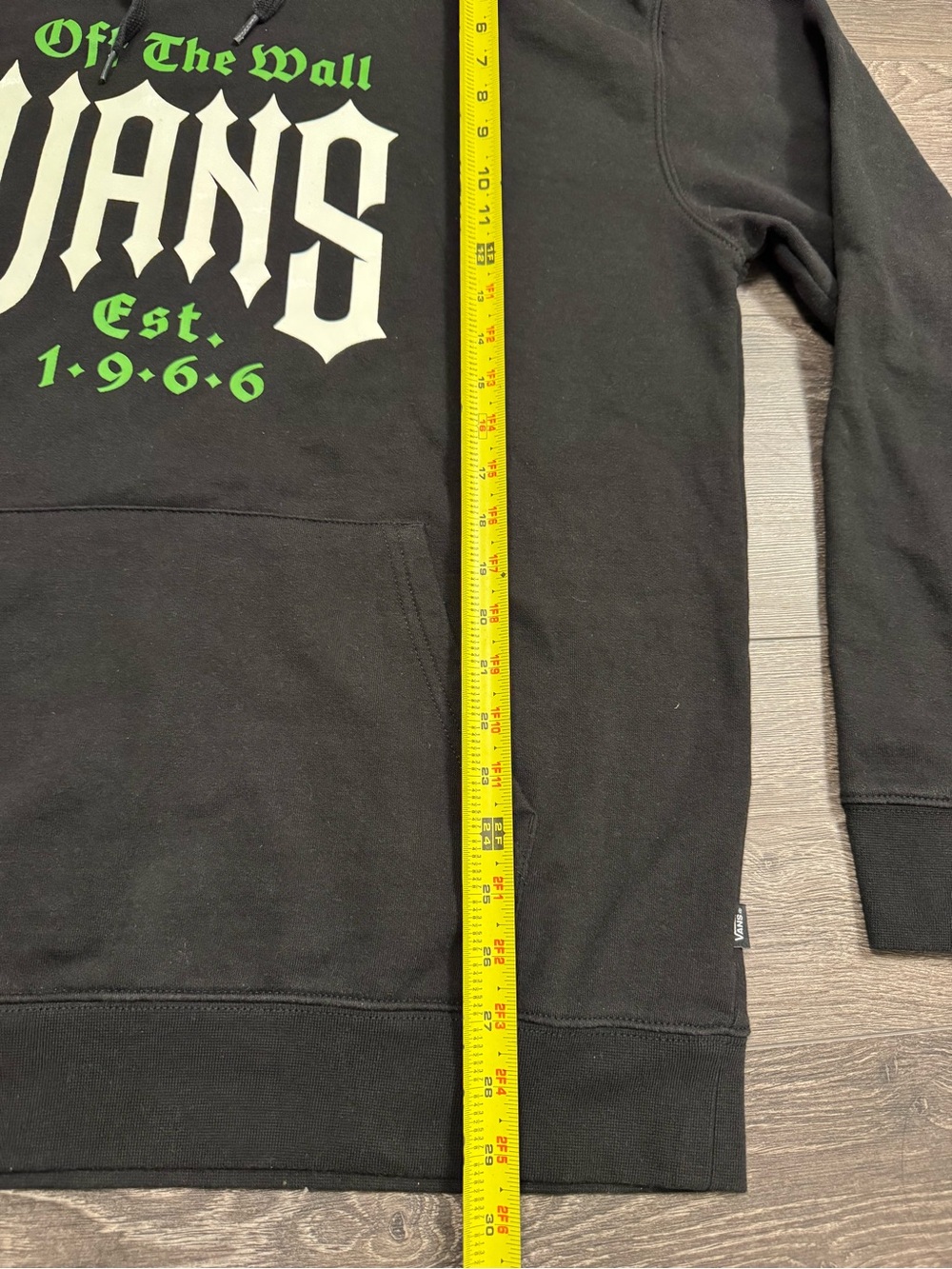 Vans Black Hoodie with Neon Green Graphic - Picture 5 of 9